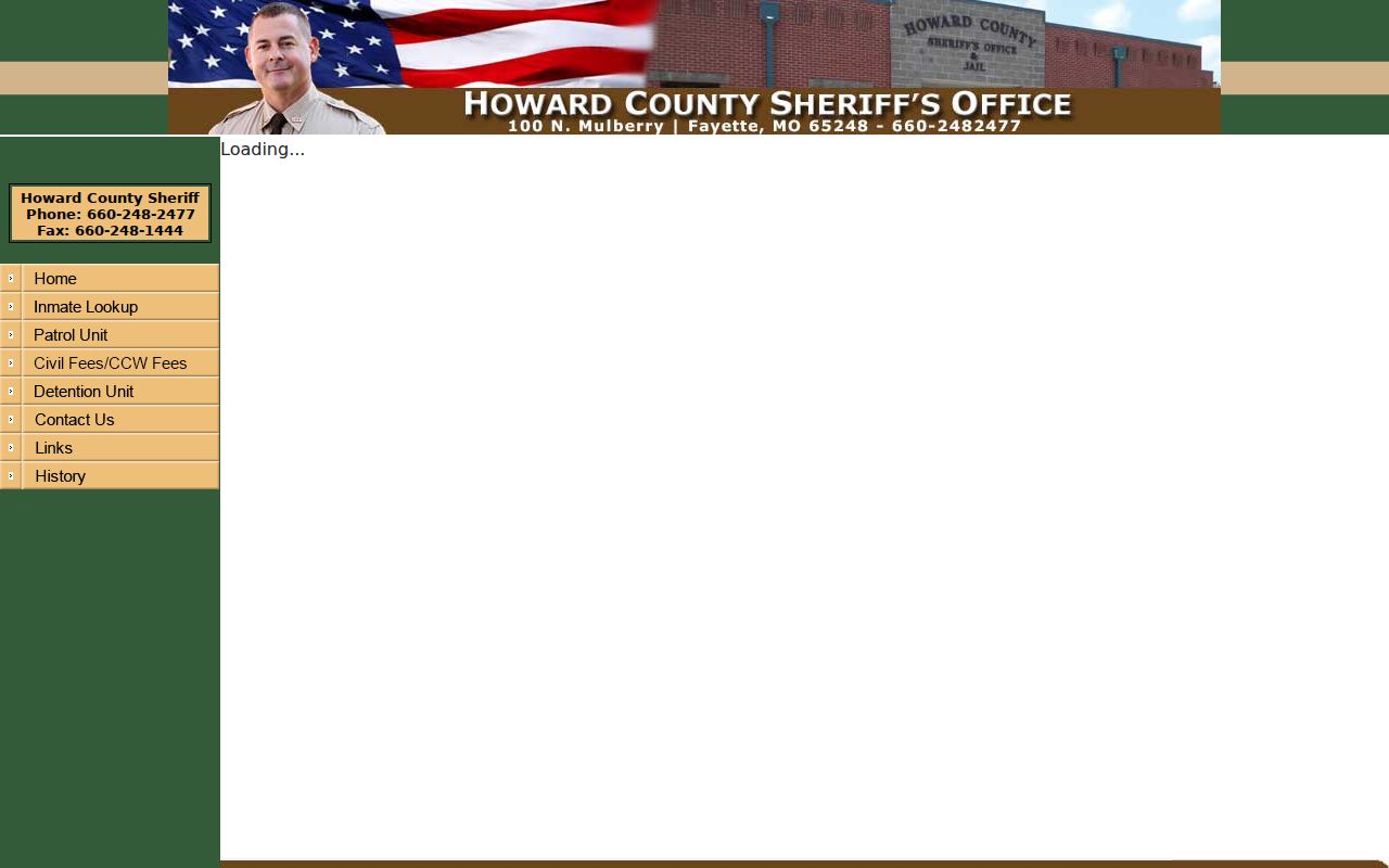 Howard County active warrants roster landing interface